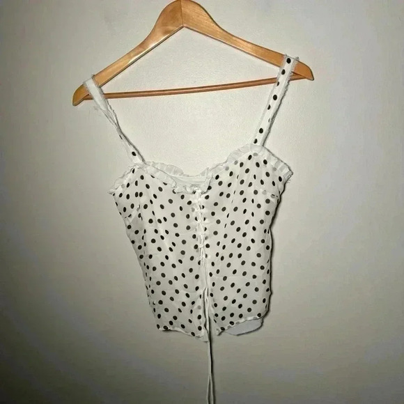 NWOT ZARA CONTEMPORARY POLKA DOR  BLOUSE XS - Picture 4 of 8